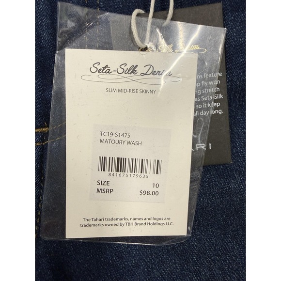Tahari Kelly Jeans Womens 10 Blue Matoury Wash Mid Rise Skinny Stretch Denim - Picture 5 of 15